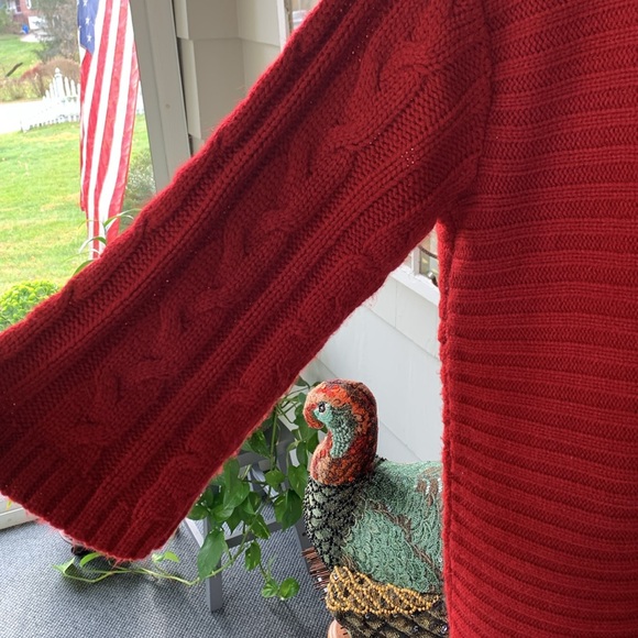 Sundance Catalog Red Cableknit Cardigan Sweater - Picture 6 of 6